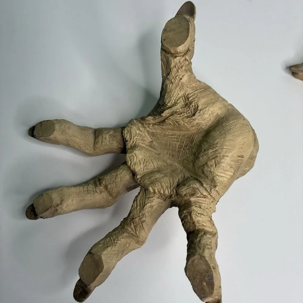 2 Halloween Witch Corpse Zombie Monster Hands Candle Holders Vtg 90’s